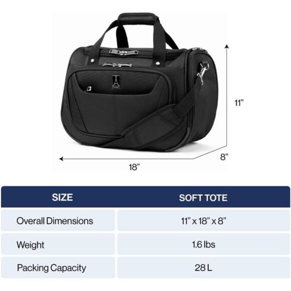 5 Softside Lightweight Underseat Carry-On Travel Tote, Overnight Weekender Bag - Picture 3 of 7